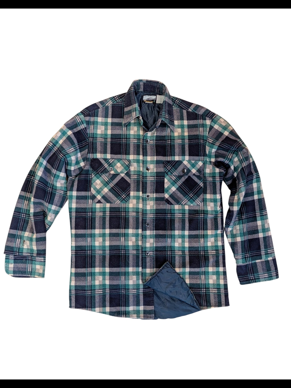 Vintage 90s Men's Lightweight Plaid Shirt Jacket With Lining Size L Made In USA